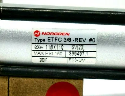 NEW NORGREN ETFC-3/8 PNEUMATIC CYLINDER ETFC38