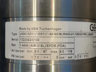 USED GEA TUCHENHAGEN LESCOD11/2/OD11/2SZBD