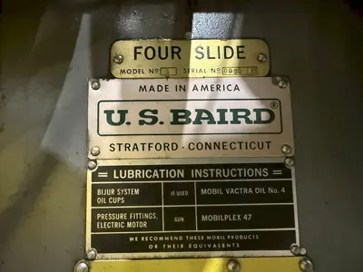 US BAIRD MODEL #2 WIRE FORMING FOURSLIDE MACHINE: YOBRO #24432