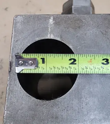 2IN BORING BAR HOLDER: HEIGHT 6-1/2”, WIDTH 4”, LENGTH 5-3/8”, BORE 2”