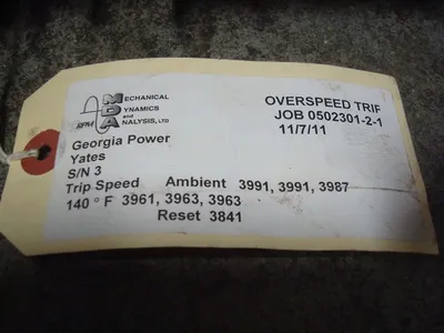 MD&A 2JH2 Overspeed Trip Governor Assembly