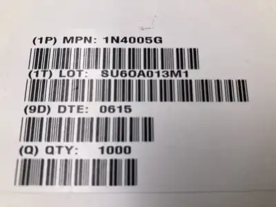 1N4005G Semiconductor Diode 600 V, 1 A, Single, 1.1 V, 30 A -NIB of 1000