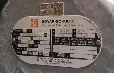 Boyar Schultz 6 x 12" Surface Grinder Model H612 Challenger