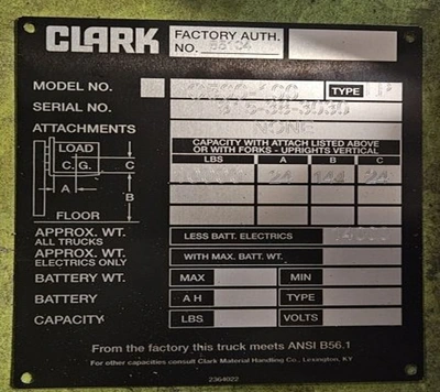 Used CLARK C500-100 Misc Forklifts Tennessee US | Pearl Equipment #1550174