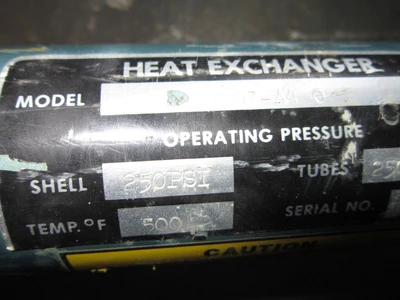 2" Diameter Shell, 27" long, Heat Exchanger