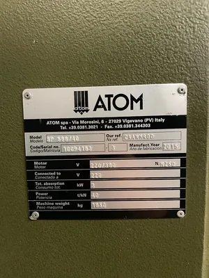 Atom SP588 Oildynamic 25 Ton Traveling Head Cutting Press w/ Movable Trolley