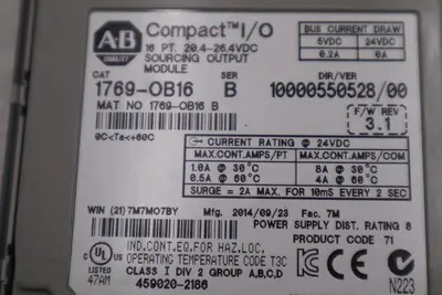 ALLEN BRADLEY 1769-OB16 SERIES B OUTPUT MODULE #K-2577-B