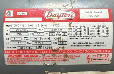 USED Dayton 3N041L