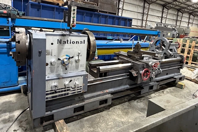 National Engine Lathe with 9″ Spindle Bore