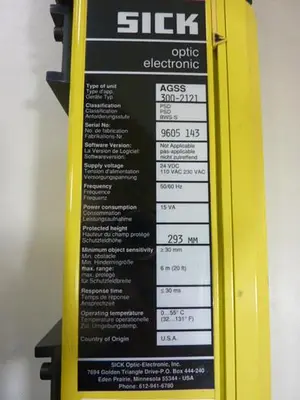 USED SICK OPTIC ELECTRONIC AGSS 300-2121