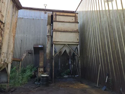1993 Pangborn 7-Wheel Structural Blast Machine, 24" x 48" Opening, 60' In-Out Conveyors w/ (6) Cross