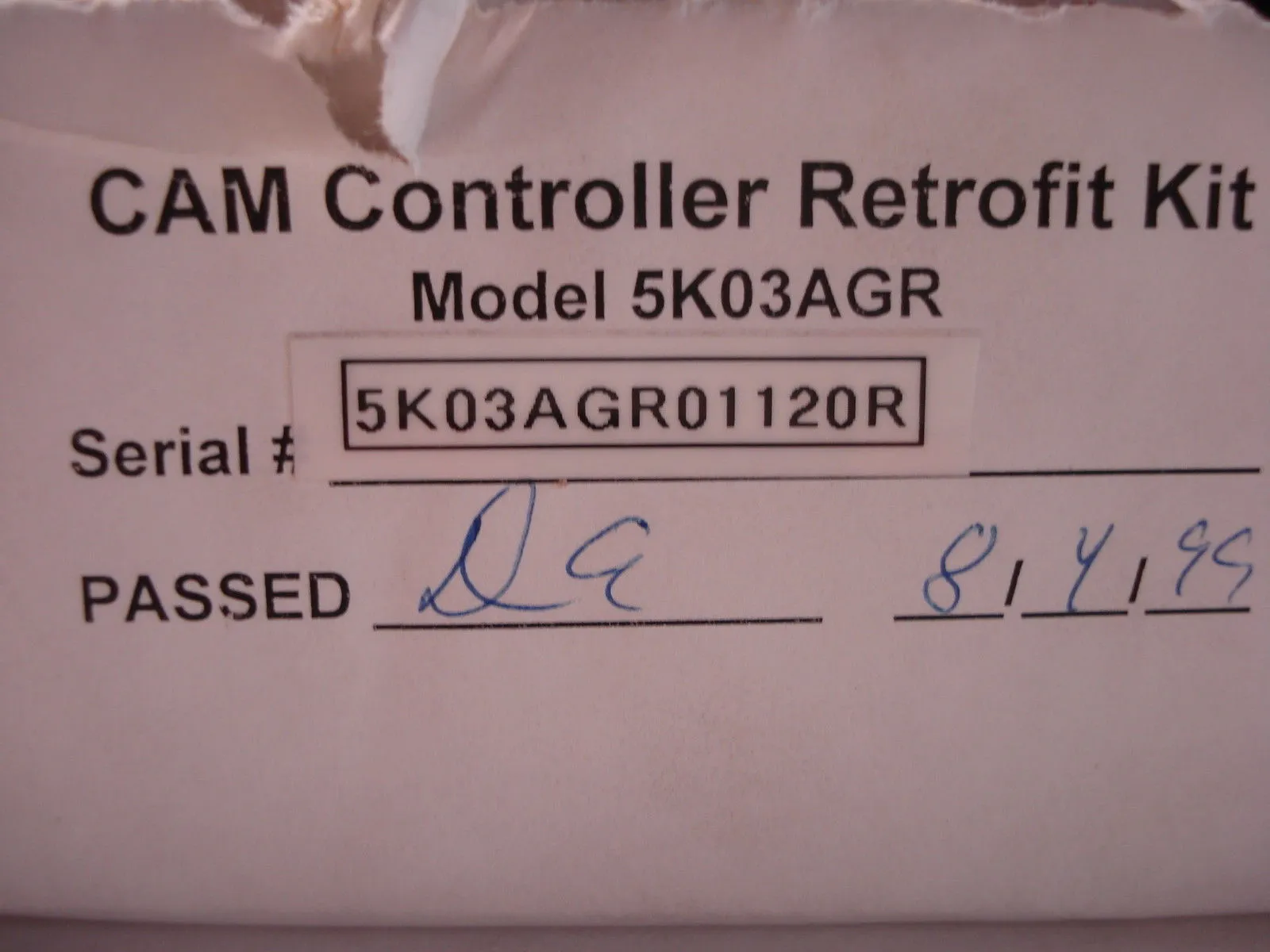 NEW CAM CONTROLLER RETROFIT KIT 5K03AGR