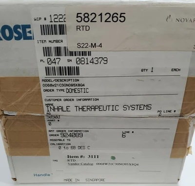 NEW Rosemount 0068W21C30N095X8Q4