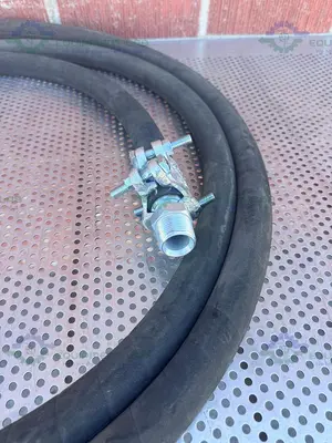 USED STEAM KING 205MB 1" 2 WIRE BRAID 250 PSI 232" FLEXIBLE HOSE W/ 1" NPT FITTINGS