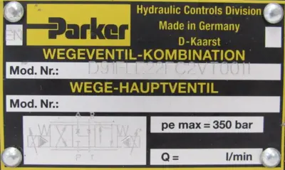 NEW PARKER D91FLE22FC2VT0011 HYDRAULIC VALVE