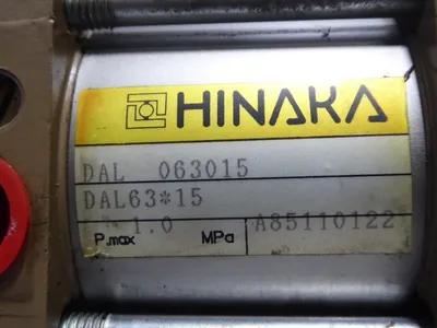 Hinaka DAL 063015 Pneumatic Cylinder Pmax 1.0 MPa A85110122 Used