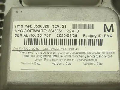 Hyster 8536820 Forklift Control Module Rev 21 Off E80XN READ