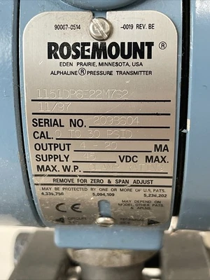 USED Rosemount 1151DP6E22M7S2