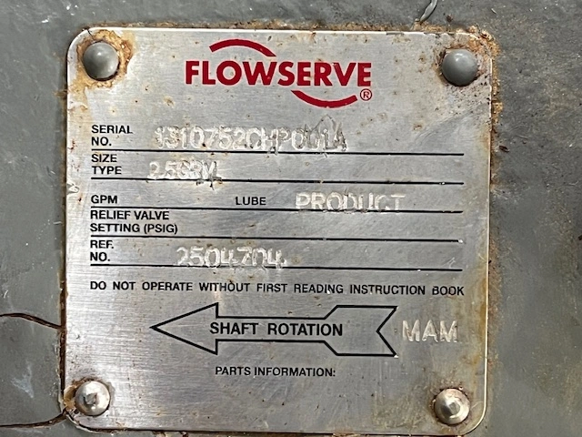 Flowserve 2.5 GRV Gear Pump New Storeroom Spare