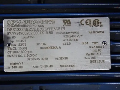 USED SEW EURODRIVE DRS132S4BE11HR/FL/TH/AV1H