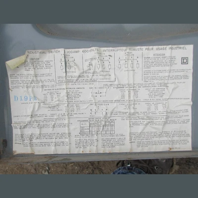 USED SQUARE D COMPANY A86343