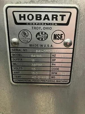 USED HOBART 84186U FOOD CHOPPER