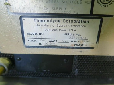 USED Thermolyne Does Not Apply