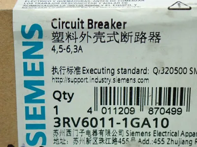 New | in-Stock SIEMENS 3RV60111GA10 Circuit Breakers Ohio US | HGR 24 #801909