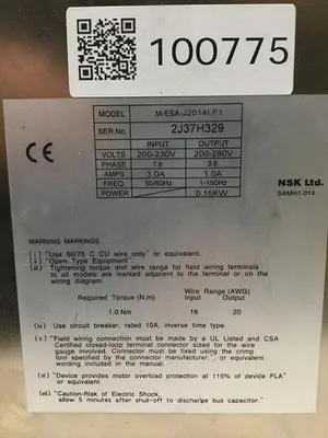 Used NSK M-ESA-J2014LF1 Servo Drives Michigan US | Ideal Machinery #1277181