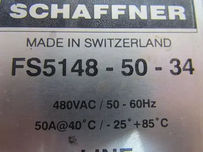 Schaffner FS5148-50-34 Line Filter Module 480VAC/50-60HZ 50A