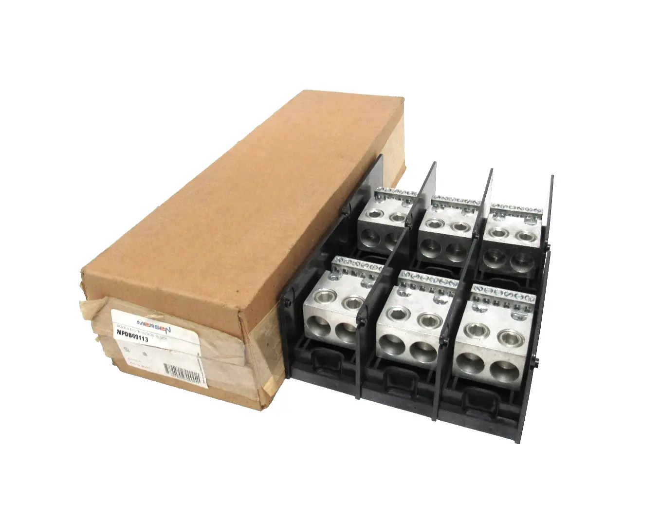 NEW BOX OF 2 MERSEN MPDB69113 POWER DISTRIBUTION BLOCKS