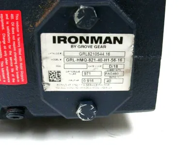 NEW GROVE GEAR IRONMAN GRL-HMQ-821-40-H1-56-16 WORM REDUCER GRLHMQ82140H15616