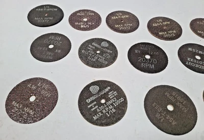 Abrasive Cut Off Wheel Different Thickness Carborundum A36-I BMX2 Lot of 13