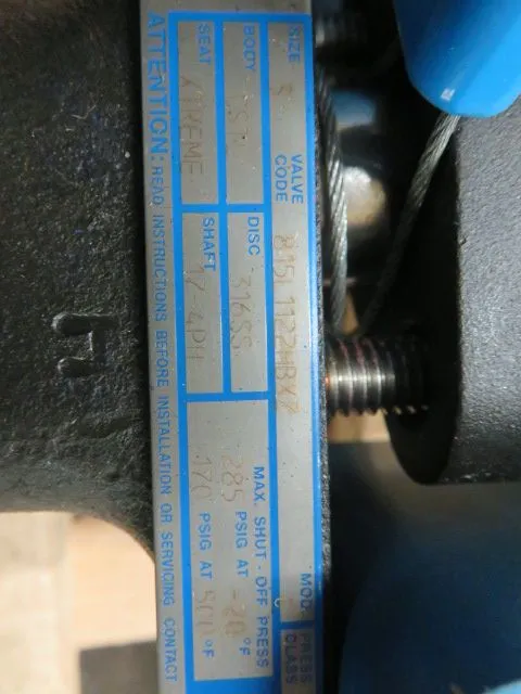 Neles Jamesbury Wafer-Sphere Valve 3"-150 NEW