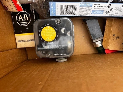 Box of Industrial Electrical Parts and Controls Including Allen-Bradley, Relays, Adapters, and Connectors