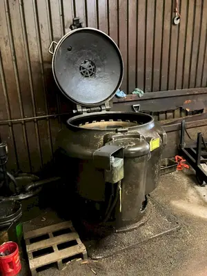 30" BARRETT MODEL #1100E MOTORIZED CHIP SPINNER / WRINGER w/ (2) CHIP PANS: STOCK #23373