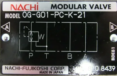 NEW NACHI 0G-G01-PC-K-21 MODULAR VALVE 0GG01PCK21