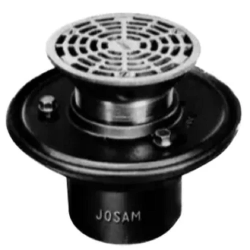 Josam 30003-5A-Y Cast Iron Floor Drain, 5 in Diameter, Hub Outlet With Gasket [New]