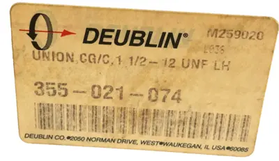 NEW DEUBLIN 355-021-074 UNION, CG/C 1 1/2 -12 UNF LH 355021074