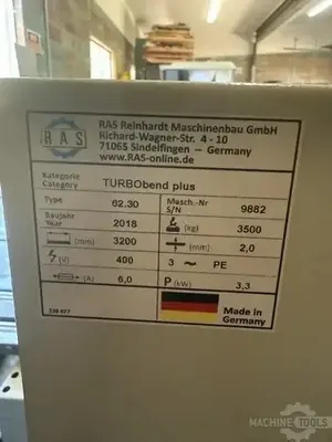 Used 2018 RAS TURBOBEND PLUS 62.30 Folding machines Arizona US | KD Machinery #1259737