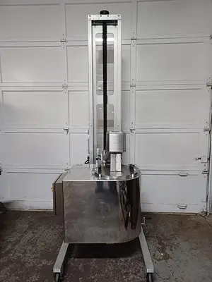 Citus jacketed mixing kettle and Alum-a-lift lifting cart