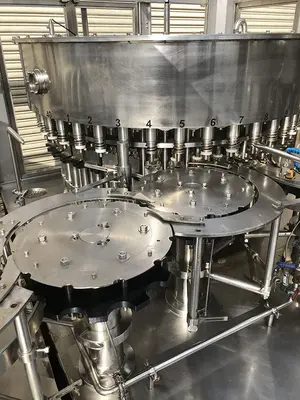 USED 2014 ZHANG J IAGANG, BEIJING CHINA TRI-BLOCK 40 VALVE BOTTLE RINSER, FILLER, CAPPER