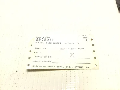 Rosemount 2002011 Flow-Through Tee 1-1/2″ CPVC, 1″ NPT Process Connection