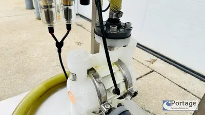USED INLINE FILLING SYSTEMS SEMI-AUTOMATIC OVERFLOW FILLER