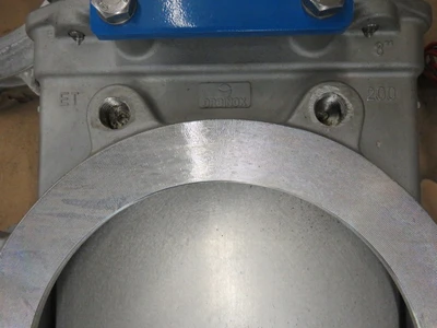 8" 150# Orbinox Knife Gate Valve Air Operated , Unused Condition