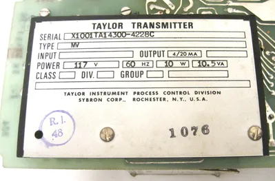 TAYLOR X1001TA14300-4228C TRANSMITTER BOARD