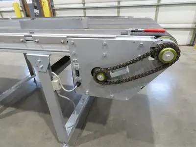 Habasit 38"x 11' 6" Slider Bed Conveyor 33.5"W Grip Belt 220V 3PH 5FPM
