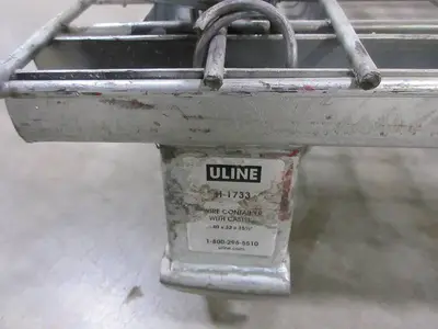 U-LINE, COLLAPSIBLE, WIRE CONTAINER WITH CASTERS