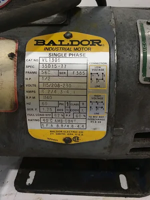 Baldor VL1305 Single Phase Industrial Motor 1/2HP 1PH 1140RPM
