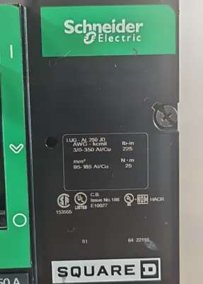 Schneider Square D NJGF36250TW 250A Circuit Breaker (BIN641)